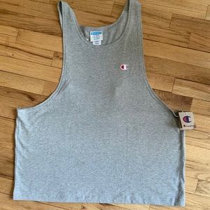 Champion Jersey Tank Top Sleeveless T Shirt Gray